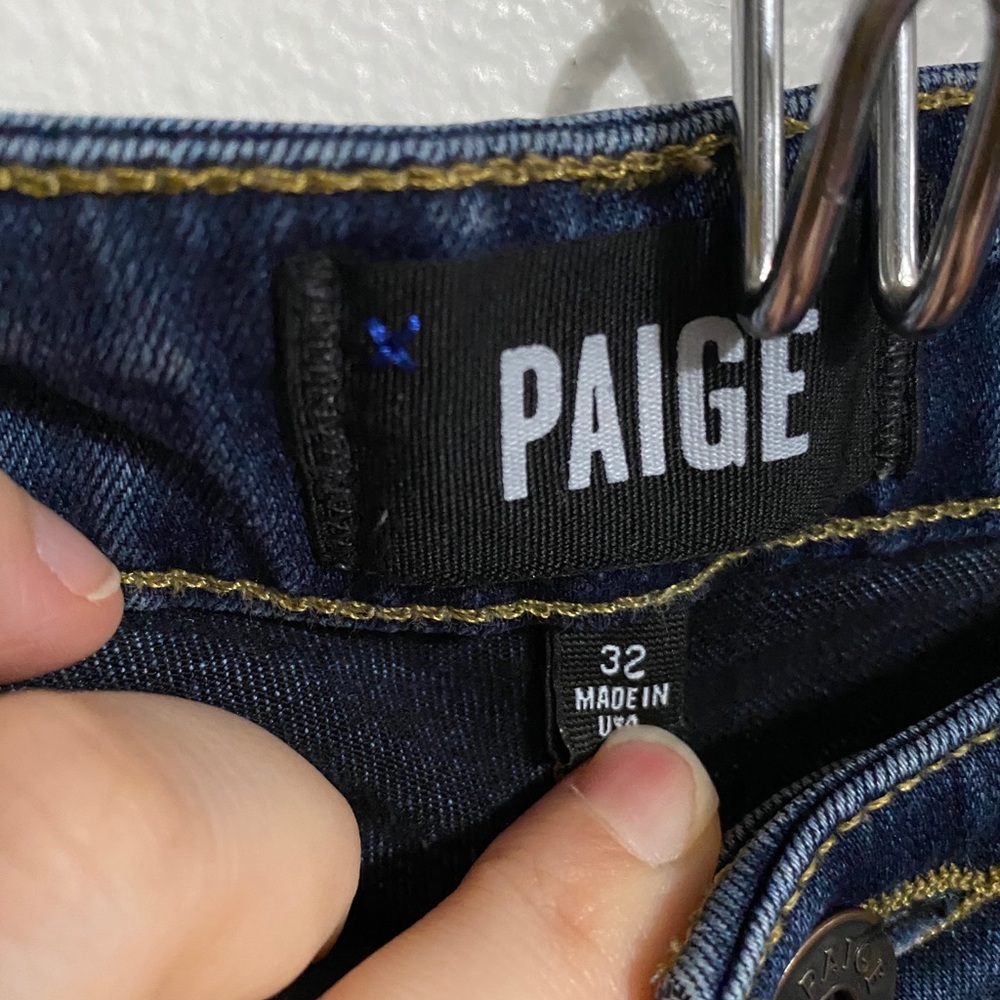 PAIGE Normandie Straight Leg Jeans | Size 32 | Premium Denim Dark Wash - Picture 5 of 5